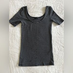 JCrew ribbed striped ballet tee